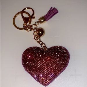 The magnificent mauve rhinestone keychain new.